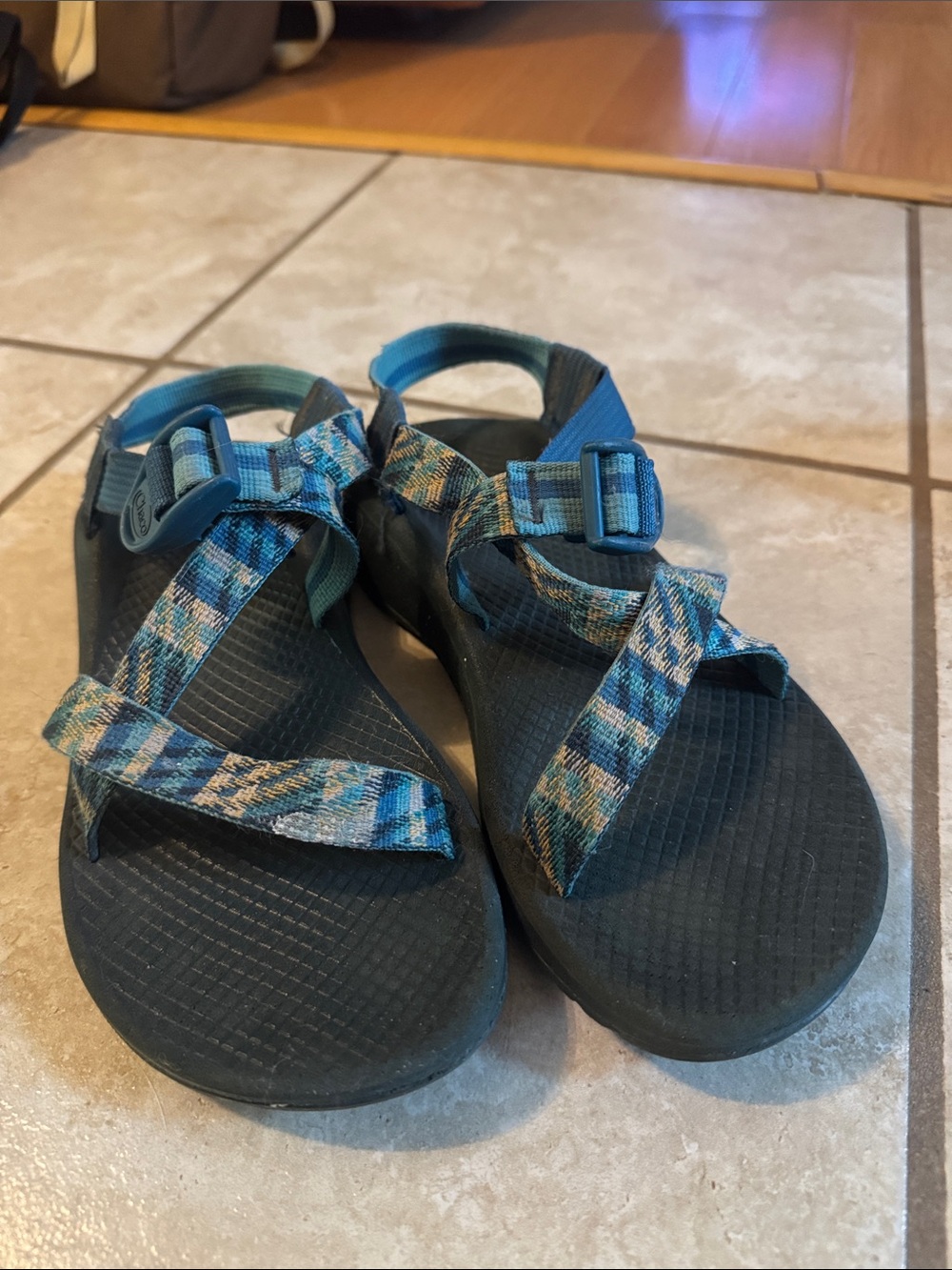 Chaco Z Cloud 2 Sandal Vintage Slate Teal Plaid Size 7